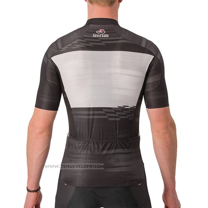 2023 Maillot Cyclisme Giro d'Italia Noir Blanc Manches Courtes et Cuissard
